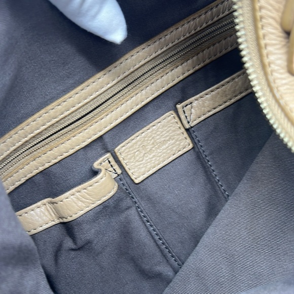 Cole Haan Avery Large Leather Hobo Shoulder Bag Tan Gold - Picture 12 of 16